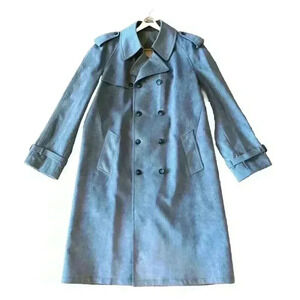 Jeffrey Bank‎ for Lakeland Alcantara Grey Suede  Trench Coat 46L Vintage 1990
